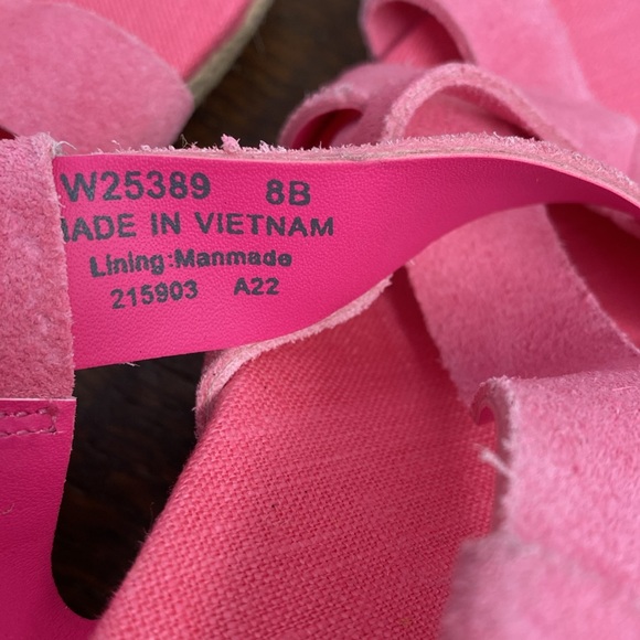 Cole Haan Crystal Wedge Sandals Pink Suede NWOT Size 8 - Picture 9 of 10